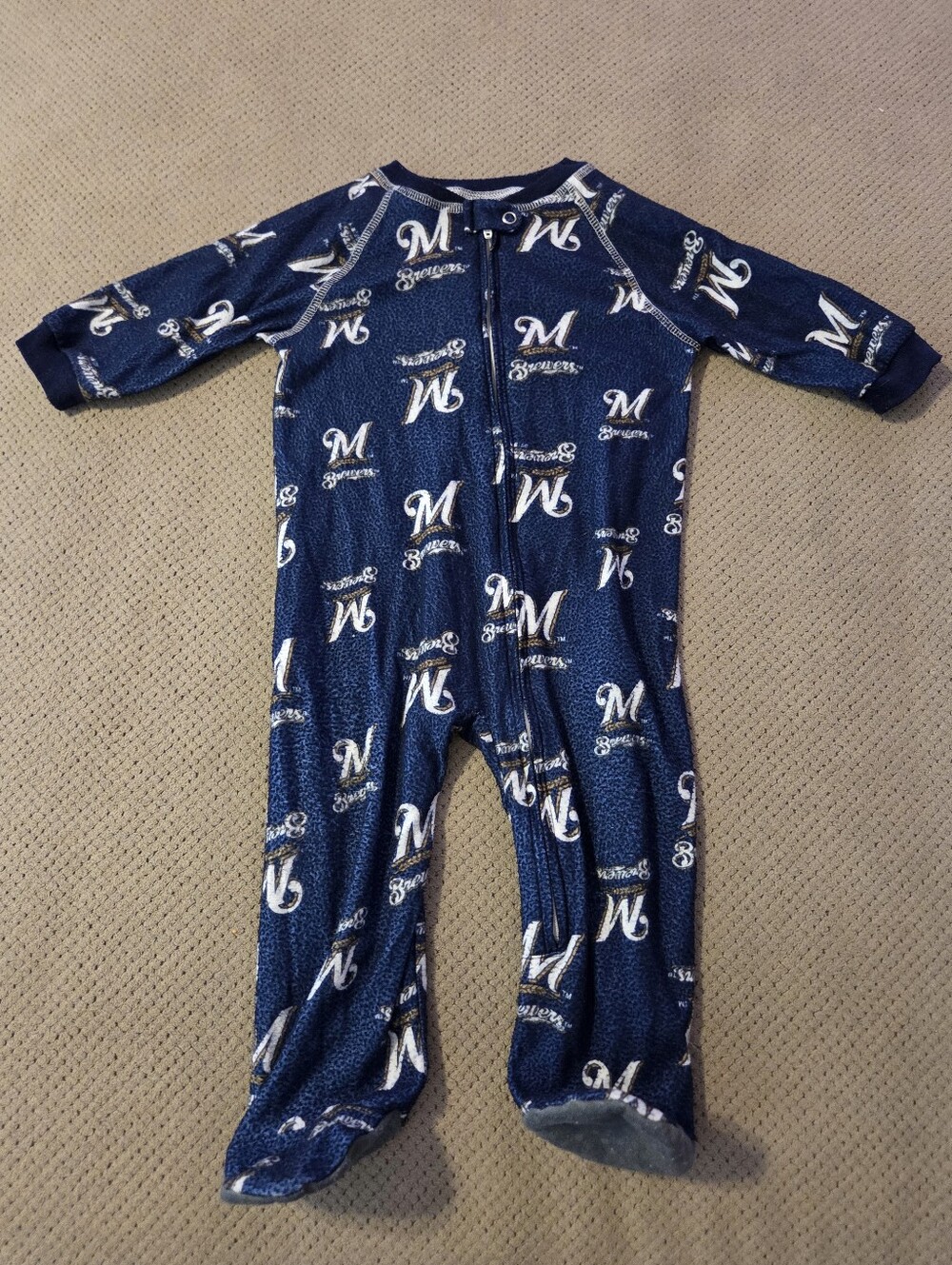 Milwaukee Brewers MLB Genuine Merchandise Baby Boys 12 Months Footed Sleeper